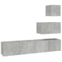 TV-Möbelset 4-teilig betongraues Sperrholz von vidaXL, TV-Möbel - Ref: Foro24-3114641, Preis: 124,21 €, Rabatt: %