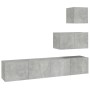 TV-Möbelset 4-teilig betongraues Sperrholz von vidaXL, TV-Möbel - Ref: Foro24-3114641, Preis: 127,12 €, Rabatt: %