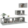 Set de muebles de TV 4 pzas madera contrachapada gris hormigón de vidaXL, Muebles TV - Ref: Foro24-3114641, Precio: 129,01 €,...