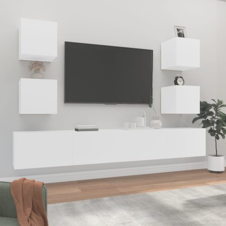 TV-Möbelset 6-teilig aus weißem Sperrholz von vidaXL, TV-Möbel - Ref: Foro24-3114262, Preis: 205,97 €, Rabatt: %