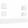 TV furniture set 6 pieces white plywood by vidaXL, TV Furniture - Ref: Foro24-3114262, Price: 211,73 €, Discount: %
