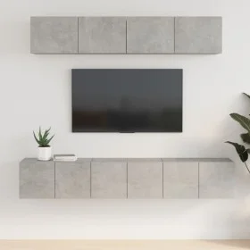 TV furniture set 5 pieces concrete gray plywood by vidaXL, TV Furniture - Ref: Foro24-3114425, Price: 157,95 €, Discount: %