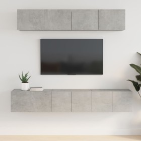 TV-Möbelset 5-teilig betongraues Sperrholz von vidaXL, TV-Möbel - Ref: Foro24-3114425, Preis: 161,68 €, Rabatt: %