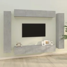 Set de muebles de TV 8 pzas madera contrachapada gris hormigón de vidaXL, Muebles TV - Ref: Foro24-3114297, Precio: 421,26 €,...