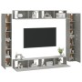 TV-Möbelset 8-teilig aus betongrauem Sperrholz von vidaXL, TV-Möbel - Ref: Foro24-3114297, Preis: 428,95 €, Rabatt: %