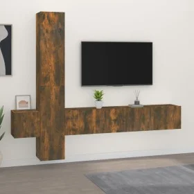 TV-Möbelset 5-teilig aus geräuchertem Eichensperrholz von vidaXL, TV-Möbel - Ref: Foro24-3114251, Preis: 153,02 €, Rabatt: %
