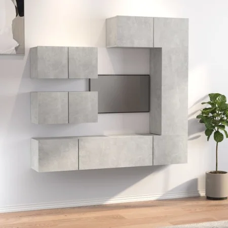 TV furniture set 6 pieces concrete gray plywood by vidaXL, TV Furniture - Ref: Foro24-3114553, Price: 219,46 €, Discount: %