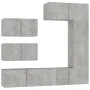 TV furniture set 6 pieces concrete gray plywood by vidaXL, TV Furniture - Ref: Foro24-3114553, Price: 219,46 €, Discount: %