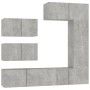 TV-Möbelset 6-teilig betongraues Sperrholz von vidaXL, TV-Möbel - Ref: Foro24-3114553, Preis: 226,58 €, Rabatt: %