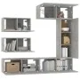 TV furniture set 6 pieces concrete gray plywood by vidaXL, TV Furniture - Ref: Foro24-3114553, Price: 219,46 €, Discount: %