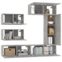 TV-Möbelset 6-teilig betongraues Sperrholz von vidaXL, TV-Möbel - Ref: Foro24-3114553, Preis: 226,58 €, Rabatt: %