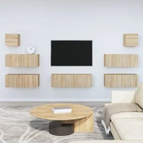 Set de muebles para TV 7 pzas madera contrachapada roble Sonoma de vidaXL, Muebles TV - Ref: Foro24-3114544, Precio: 231,15 €...