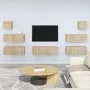 TV furniture set 7 pieces Sonoma oak plywood by vidaXL, TV Furniture - Ref: Foro24-3114544, Price: 231,33 €, Discount: %