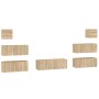 TV-Möbelset 7-teilig Sonoma-Eichensperrholz von vidaXL, TV-Möbel - Ref: Foro24-3114544, Preis: 232,61 €, Rabatt: %