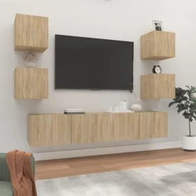 TV-Möbelset 6-teilig Sonoma-Eiche-Sperrholz von vidaXL, TV-Möbel - Ref: Foro24-3114256, Preis: 154,57 €, Rabatt: %