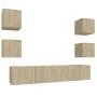 TV-Möbelset 6-teilig Sonoma-Eiche-Sperrholz von vidaXL, TV-Möbel - Ref: Foro24-3114256, Preis: 154,57 €, Rabatt: %