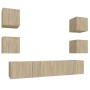 TV-Möbelset 6-teilig Sonoma-Eiche-Sperrholz von vidaXL, TV-Möbel - Ref: Foro24-3114256, Preis: 157,86 €, Rabatt: %