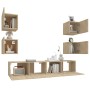 TV-Möbelset 6-teilig Sonoma-Eiche-Sperrholz von vidaXL, TV-Möbel - Ref: Foro24-3114256, Preis: 157,86 €, Rabatt: %