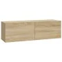 TV-Möbelset 4-teilig Sonoma-Eichensperrholz von vidaXL, TV-Möbel - Ref: Foro24-3114536, Preis: 173,11 €, Rabatt: %