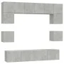 Set de muebles de TV 8 pzas madera contrachapada gris hormigón de vidaXL, Muebles TV - Ref: Foro24-3114409, Precio: 240,96 €,...