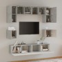 TV-Möbelset 8-teilig aus betongrauem Sperrholz von vidaXL, TV-Möbel - Ref: Foro24-3114409, Preis: 244,15 €, Rabatt: %