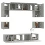 Set de muebles de TV 8 pzas madera contrachapada gris hormigón de vidaXL, Muebles TV - Ref: Foro24-3114409, Precio: 240,96 €,...
