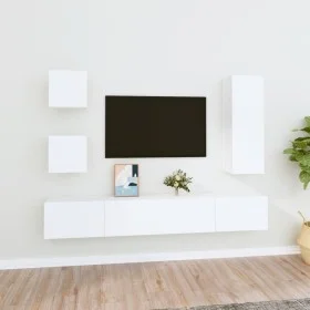 5-piece white plywood TV furniture set by vidaXL, TV Furniture - Ref: Foro24-3114438, Price: 191,97 €, Discount: %