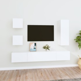 5-teiliges TV-Möbelset aus weißem Sperrholz von vidaXL, TV-Möbel - Ref: Foro24-3114438, Preis: 199,98 €, Rabatt: %