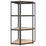 Corner shelving 4 levels wood and anthracite gray steel by vidaXL, Industrial shelving - Ref: Foro24-152853, Price: 75,44 €, ...
