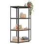 Corner shelving 4 levels wood and anthracite gray steel by vidaXL, Industrial shelving - Ref: Foro24-152853, Price: 75,44 €, ...