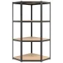 Corner shelving 4 levels wood and anthracite gray steel by vidaXL, Industrial shelving - Ref: Foro24-152853, Price: 75,44 €, ...