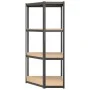 Corner shelving 4 levels wood and anthracite gray steel by vidaXL, Industrial shelving - Ref: Foro24-152853, Price: 75,44 €, ...