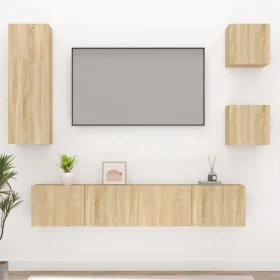 TV-Möbelset 5-teilig Sonoma-Eichensperrholz von vidaXL, TV-Möbel - Ref: Foro24-3114440, Preis: 160,92 €, Rabatt: %