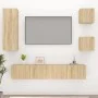 TV furniture set 5 pieces Sonoma oak plywood by vidaXL, TV Furniture - Ref: Foro24-3114440, Price: 161,20 €, Discount: %