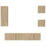 TV furniture set 5 pieces Sonoma oak plywood by vidaXL, TV Furniture - Ref: Foro24-3114440, Price: 161,20 €, Discount: %