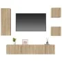 TV furniture set 5 pieces Sonoma oak plywood by vidaXL, TV Furniture - Ref: Foro24-3114440, Price: 161,20 €, Discount: %