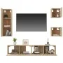 TV furniture set 5 pieces Sonoma oak plywood by vidaXL, TV Furniture - Ref: Foro24-3114440, Price: 161,20 €, Discount: %