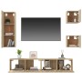 TV-Möbelset 5-teilig Sonoma-Eichensperrholz von vidaXL, TV-Möbel - Ref: Foro24-3114440, Preis: 164,52 €, Rabatt: %