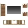 TV furniture set 5 pieces Sonoma oak plywood by vidaXL, TV Furniture - Ref: Foro24-3114440, Price: 161,20 €, Discount: %