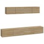 Set de muebles para TV 4 pzas madera contrachapada roble Sonoma de vidaXL, Muebles TV - Ref: Foro24-3114528, Precio: 146,91 €...