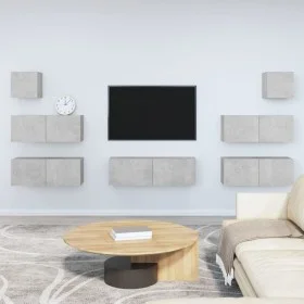 TV furniture set 7 pieces concrete gray plywood by vidaXL, TV Furniture - Ref: Foro24-3114545, Price: 231,58 €, Discount: %