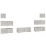 TV furniture set 7 pieces concrete gray plywood by vidaXL, TV Furniture - Ref: Foro24-3114545, Price: 231,58 €, Discount: %