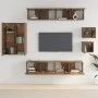 Set de muebles de TV 8 pzas madera contrachapada roble ahumado de vidaXL, Muebles TV - Ref: Foro24-3114491, Precio: 225,11 €,...