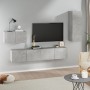 TV-Möbelset 4-teilig betongraues Sperrholz von vidaXL, TV-Möbel - Ref: Foro24-3114337, Preis: 154,92 €, Rabatt: %