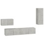 TV-Möbelset 4-teilig betongraues Sperrholz von vidaXL, TV-Möbel - Ref: Foro24-3114337, Preis: 154,92 €, Rabatt: %