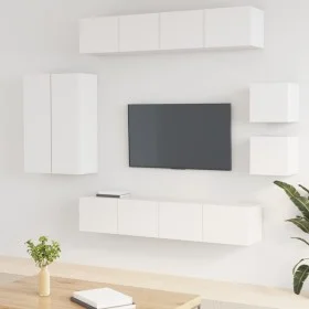 TV-Möbelset 8-teilig aus weißem Sperrholz von vidaXL, TV-Möbel - Ref: Foro24-3114486, Preis: 345,83 €, Rabatt: %