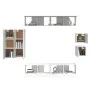 TV-Möbelset 8-teilig aus weißem Sperrholz von vidaXL, TV-Möbel - Ref: Foro24-3114486, Preis: 345,83 €, Rabatt: %