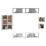 TV-Möbelset 8-teilig aus weißem Sperrholz von vidaXL, TV-Möbel - Ref: Foro24-3114486, Preis: 354,91 €, Rabatt: %