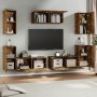 TV-Möbelset 7-teilig aus geräuchertem Eichensperrholz von vidaXL, TV-Möbel - Ref: Foro24-3114307, Preis: 201,25 €, Rabatt: %