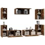 TV-Möbelset 7-teilig aus geräuchertem Eichensperrholz von vidaXL, TV-Möbel - Ref: Foro24-3114307, Preis: 201,25 €, Rabatt: %